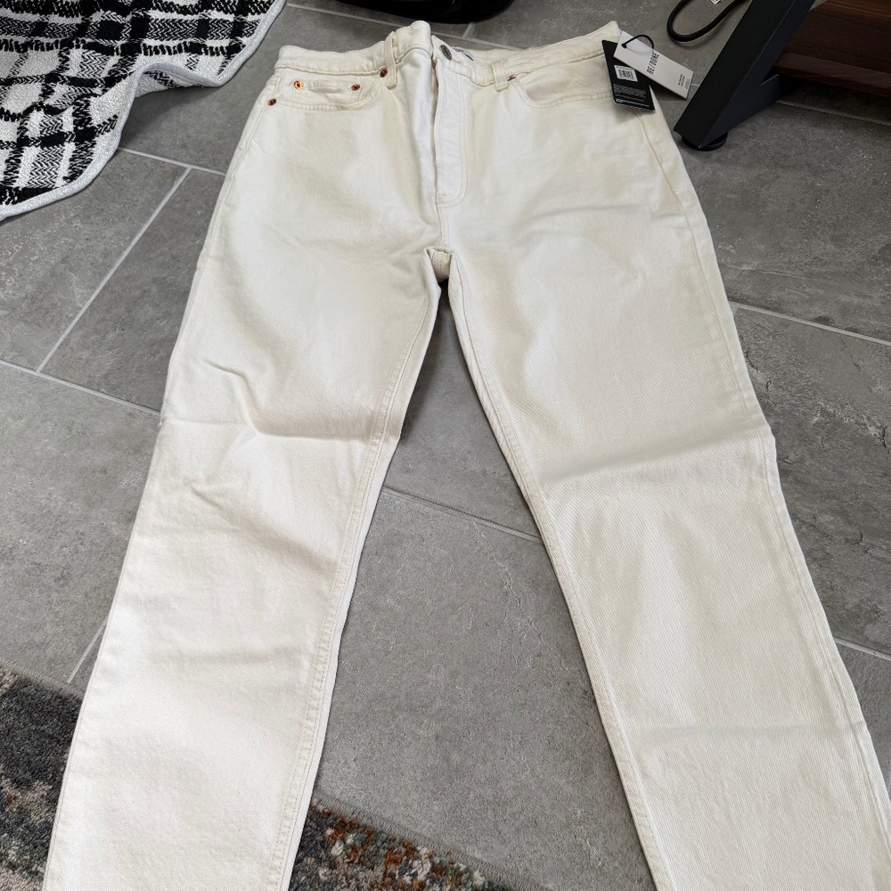 Re/Done 90s High Rise Ankle Crop in Vintage White Size 31